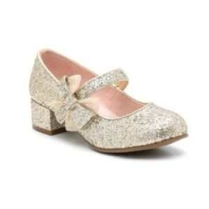 Olive & Edie Gold Glitter Gia Pump Dress Shoe Heels Girls Size 5